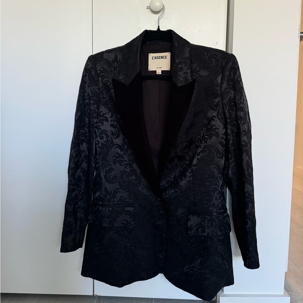 L'agence Black Patterned Blazer - image 2
